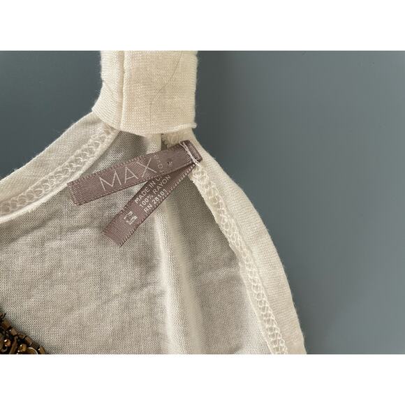 Max Rave womens cream tank with beading size M - Picture 4 of 7